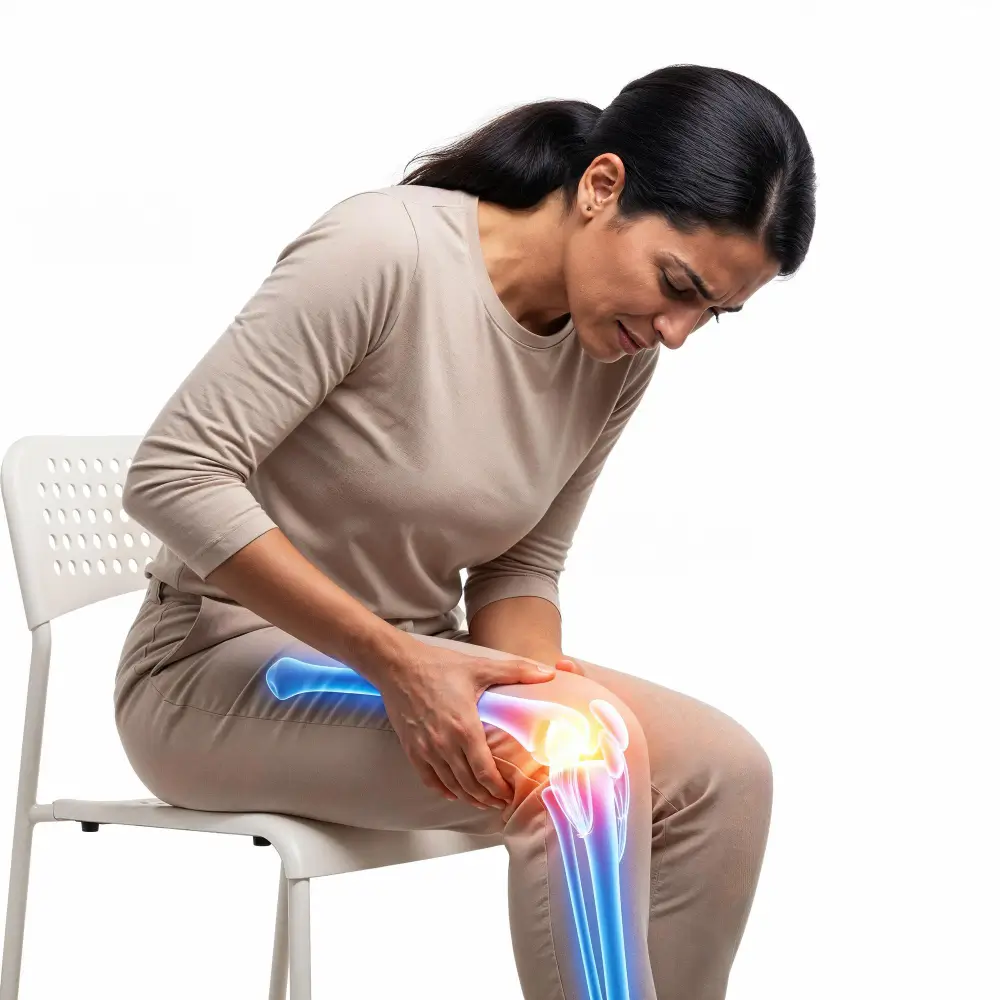 Advanced knee joint damage caused by osteoarthritis